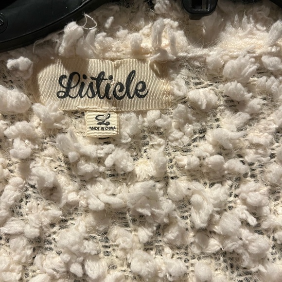 Listicle LARGE Cream Sherpa Cardigan $25 - Picture 7 of 7